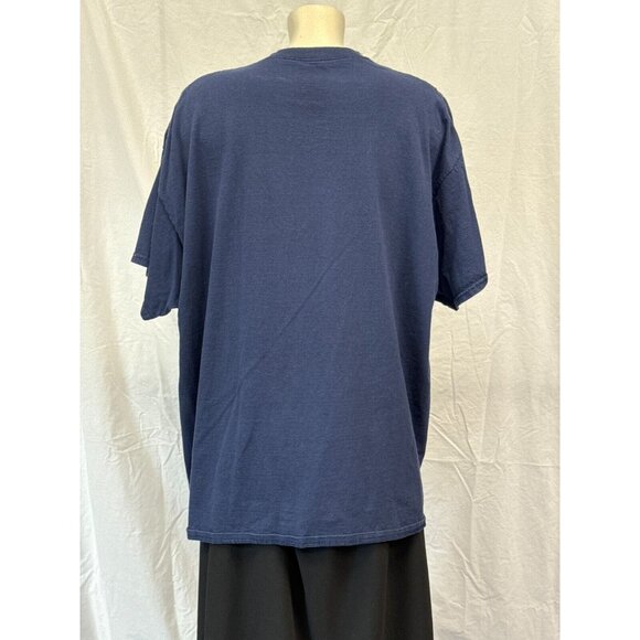 Dom Mens Navy Blue I'm Done Peopling Casual T-Shirt Size 2XL Short Sleeve - Picture 2 of 8